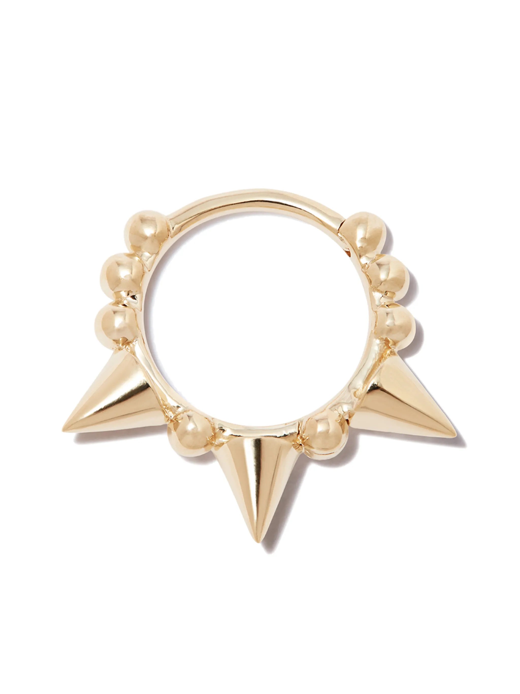 14kt yellow gold triple spike clicker earring