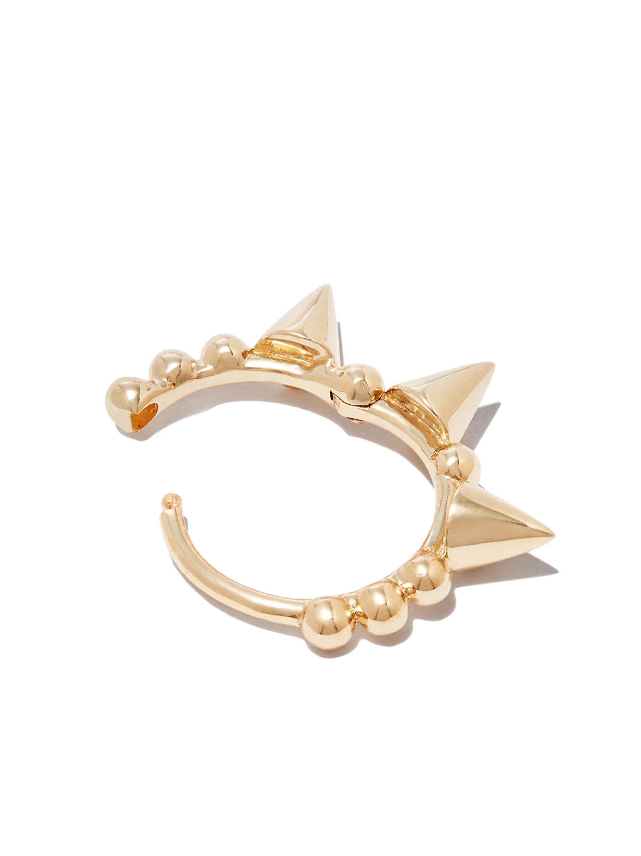 14kt yellow gold triple spike clicker earring