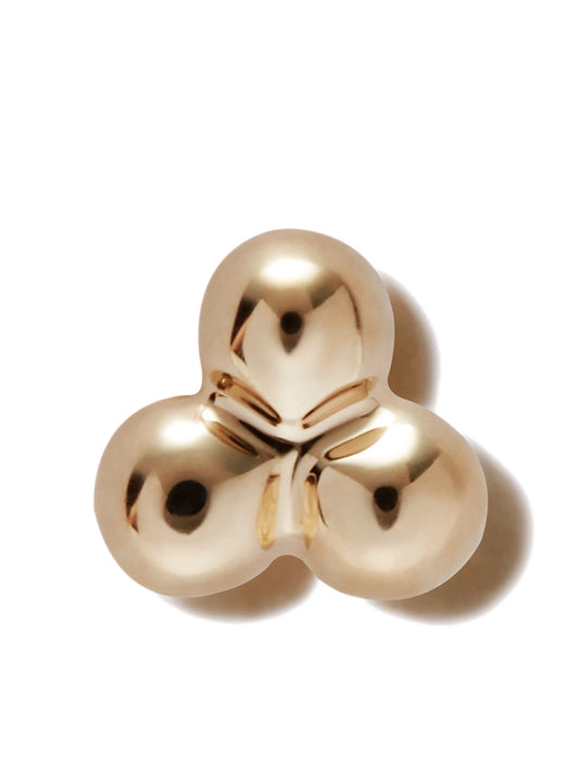 14kt yellow gold Three Ball stud earring