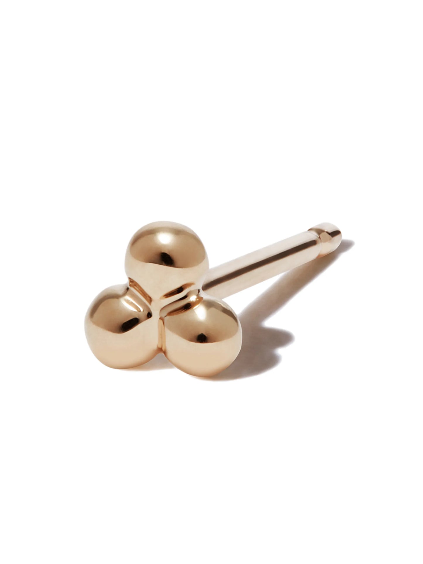 14kt yellow gold Three Ball stud earring