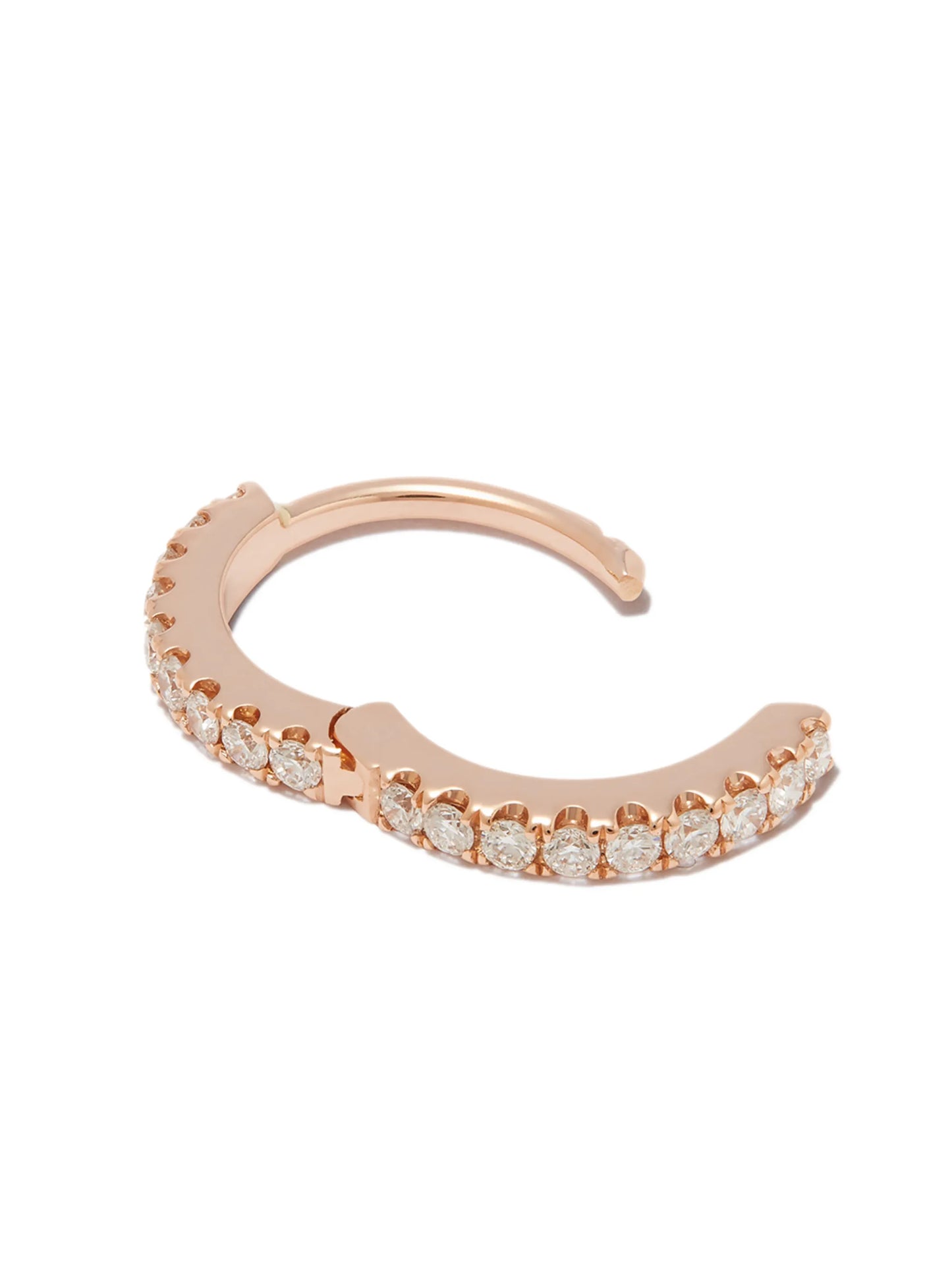 18kt rose gold Eternity diamond pave single earring