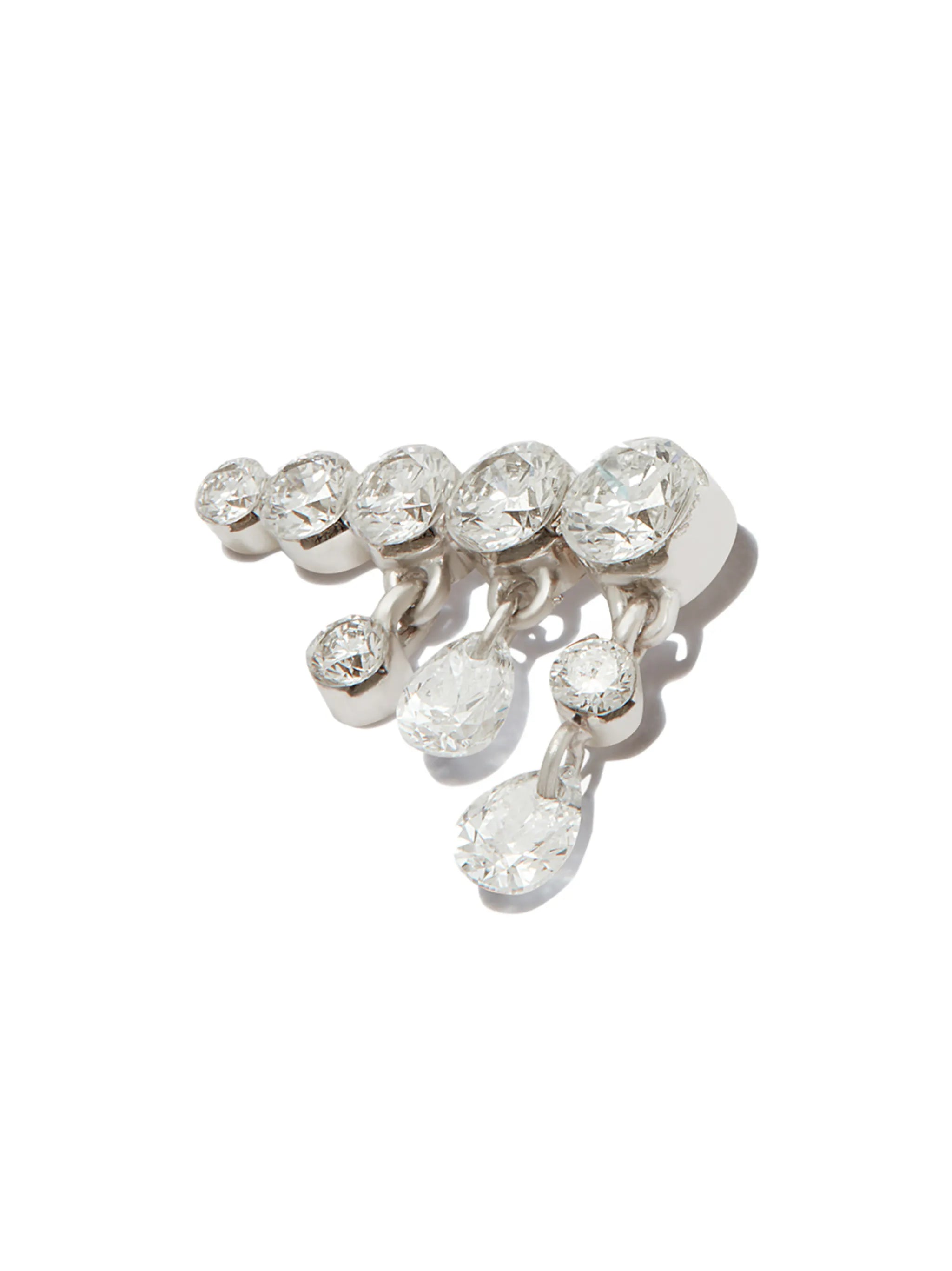 18kt gold Invisible Set Diamond Crescendo earring