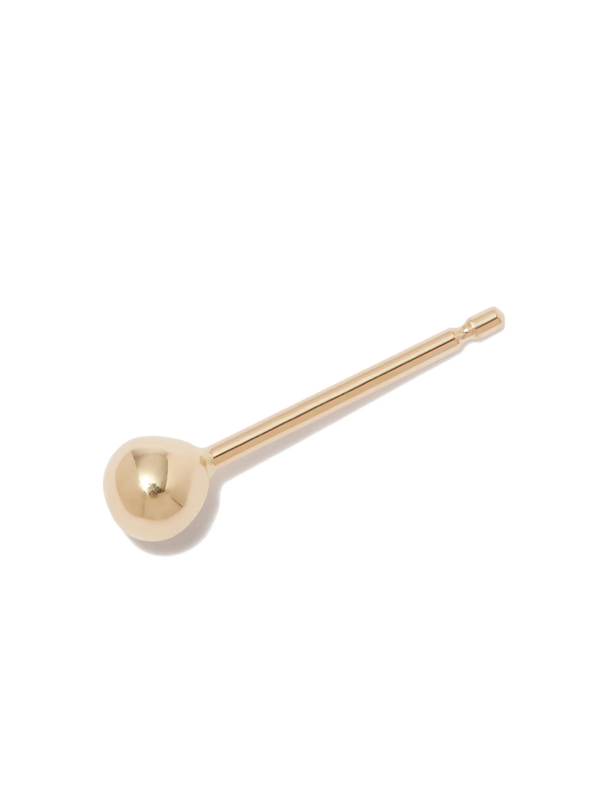 18kt yellow gold ball single stud earring