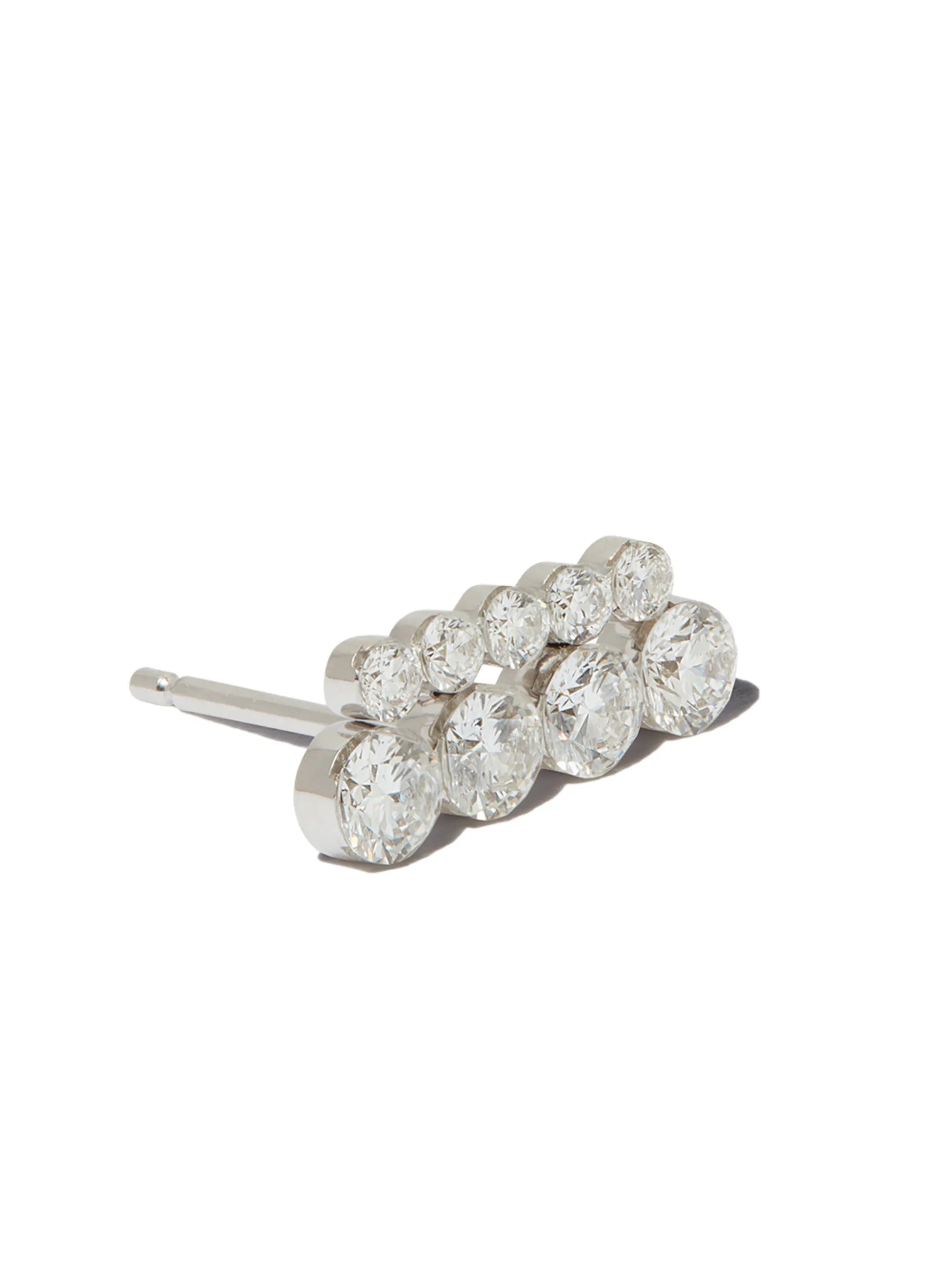 18kt white gold Diamond Apsara Bar earring