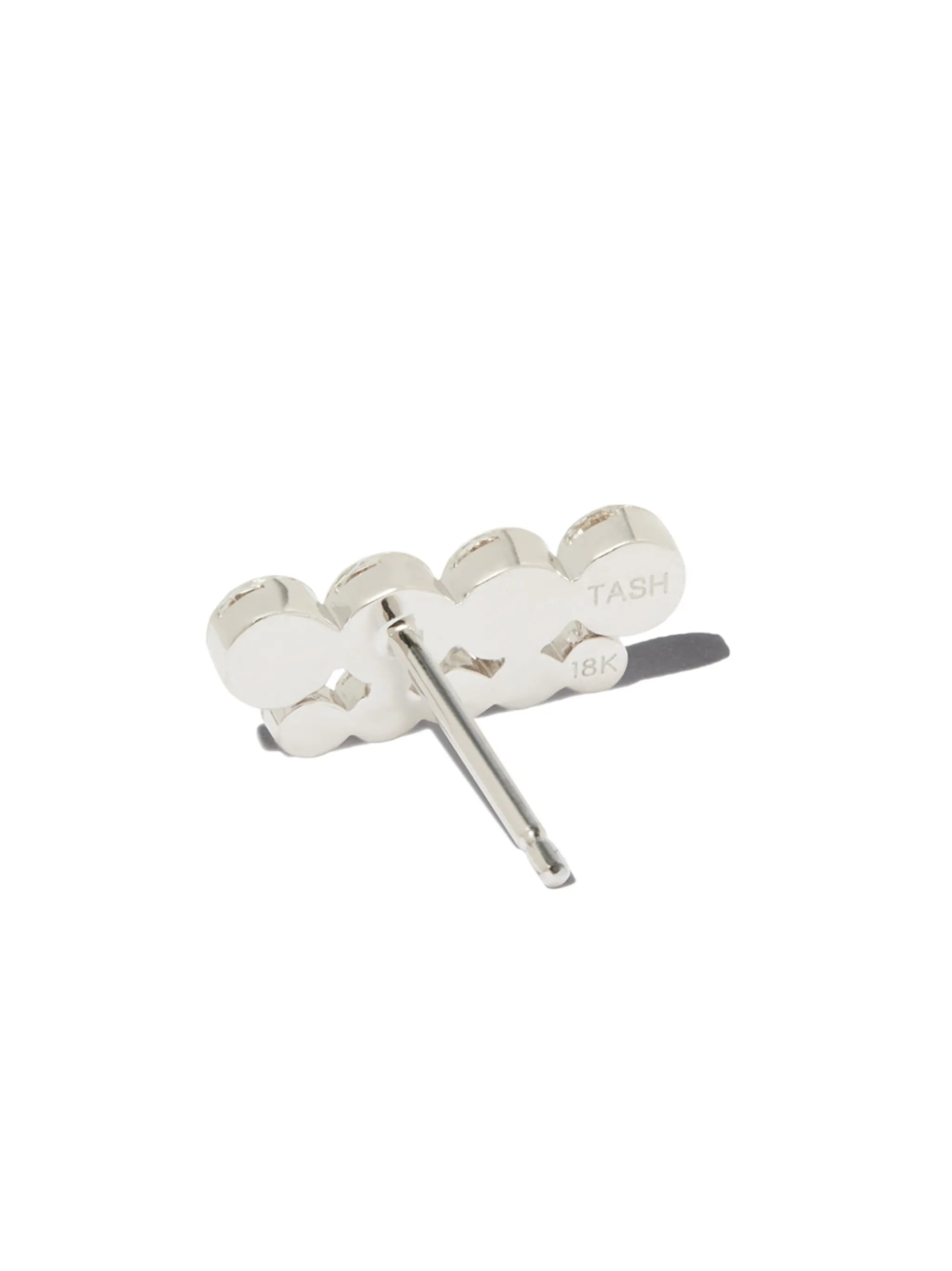 18kt white gold Diamond Apsara Bar earring