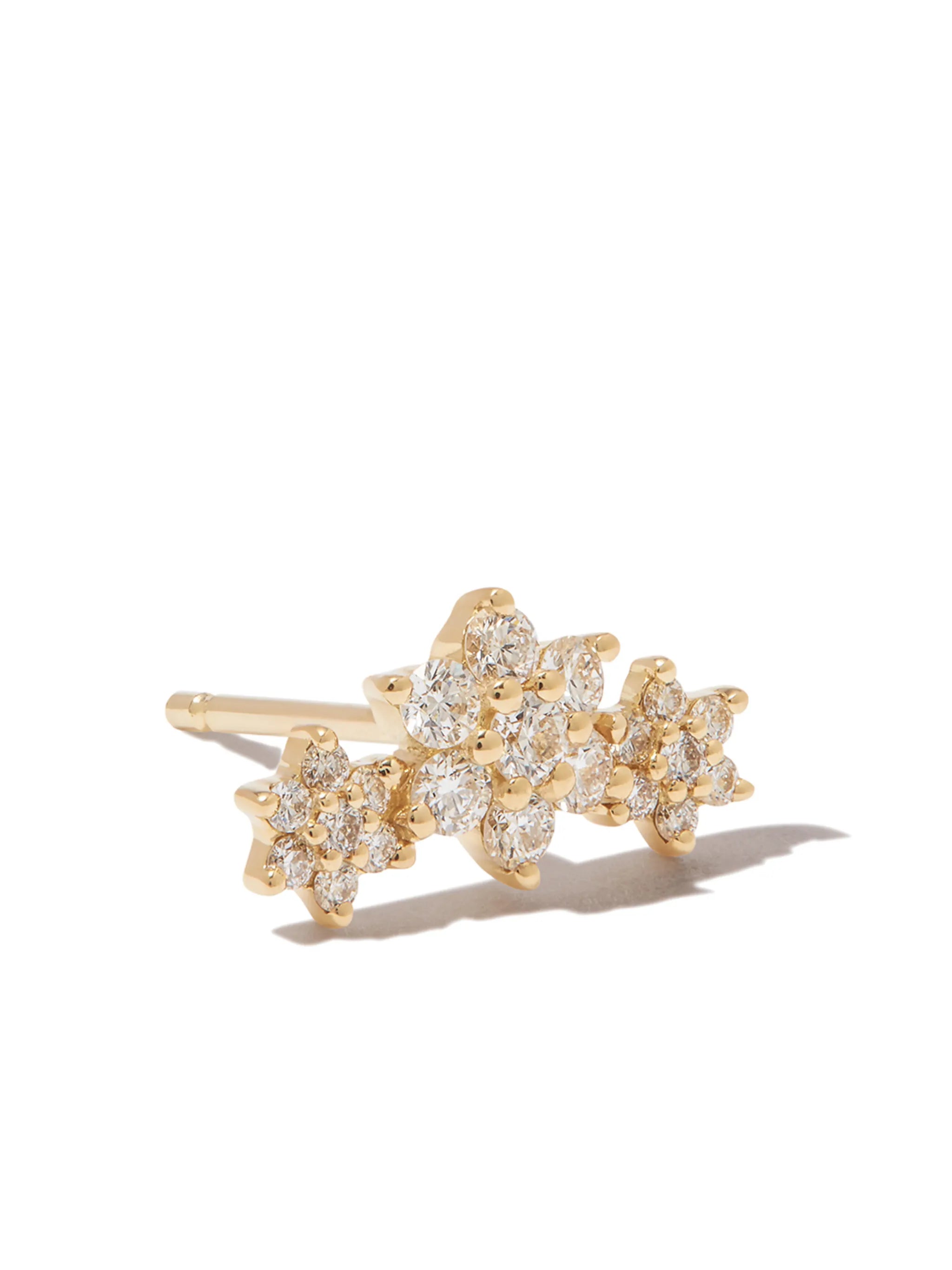 18kt yellow gold Flower Garland diamond single earring
