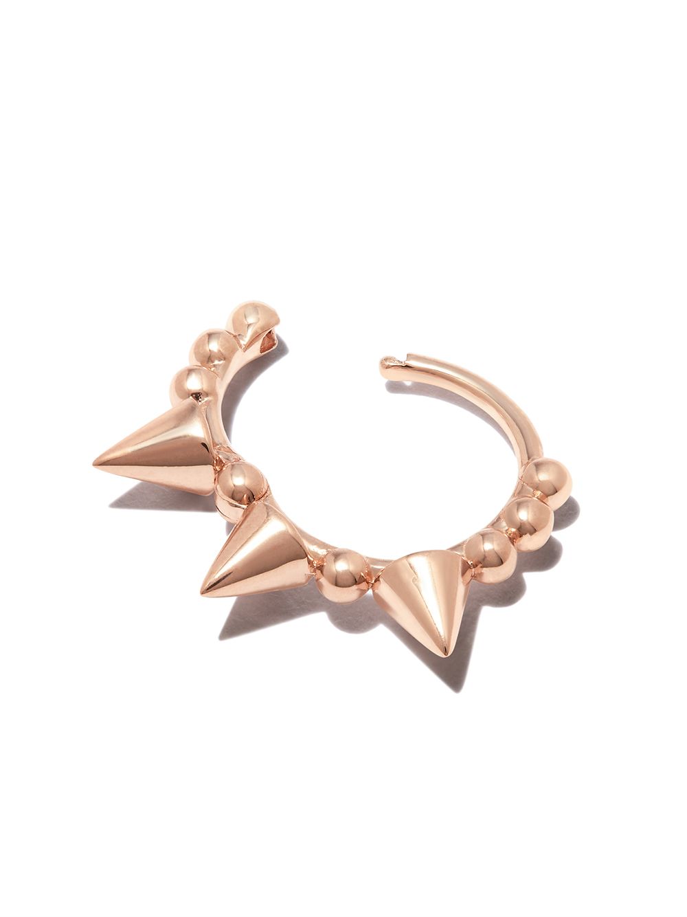 18kt rose gold triple spike clicker earring