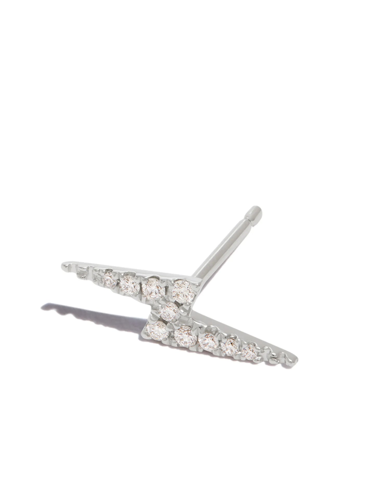 18kt white gold Lightning Bolt earring