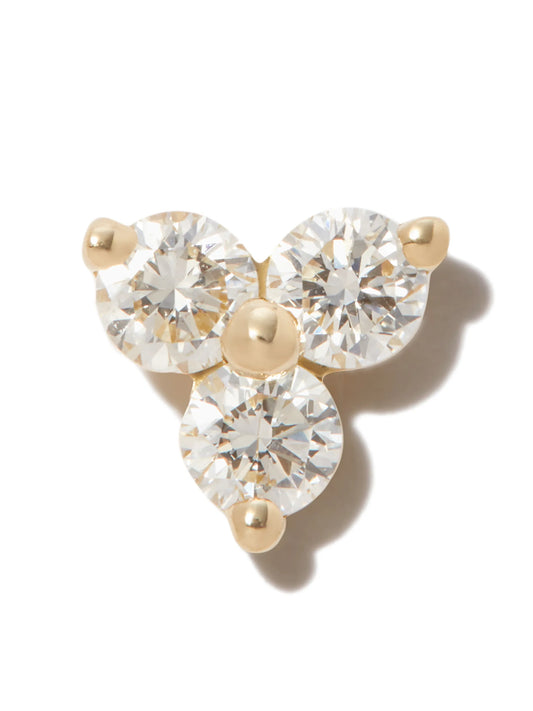 18kt yellow gold Trinity stud earring