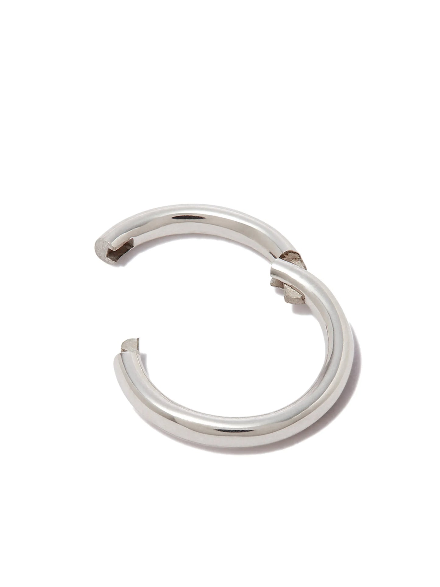 18kt white gold plain single hoop earring