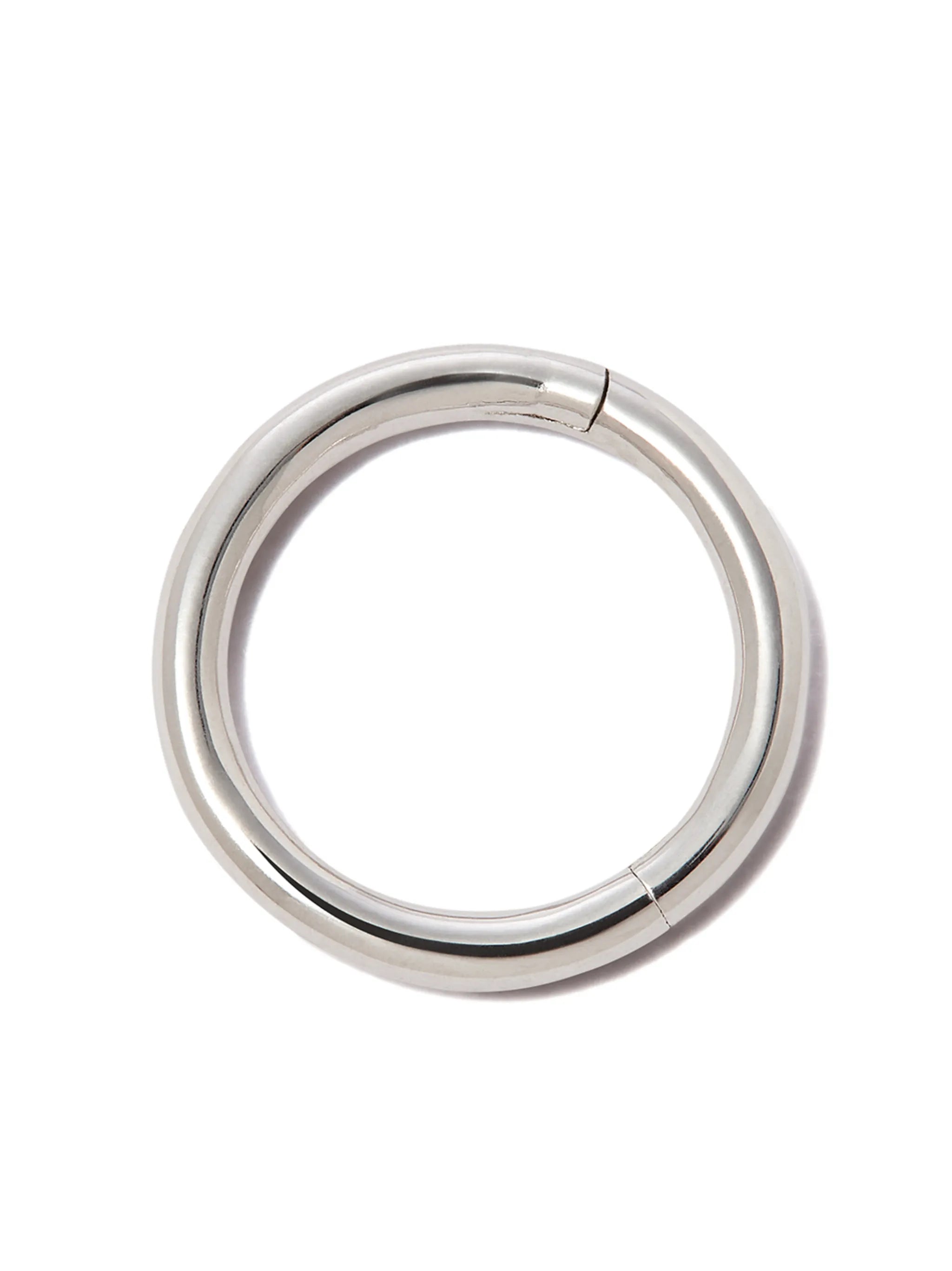 18kt white gold plain single hoop earring