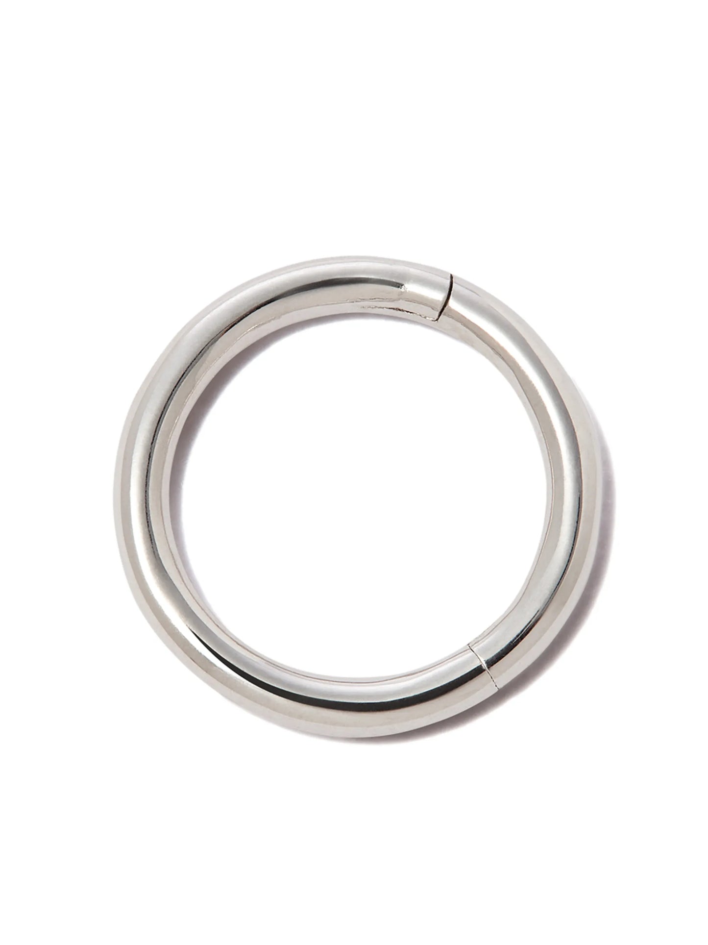 18kt white gold plain single hoop earring