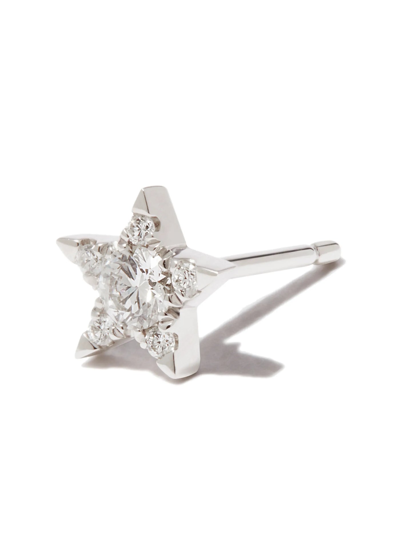18kt white gold Star stud earring