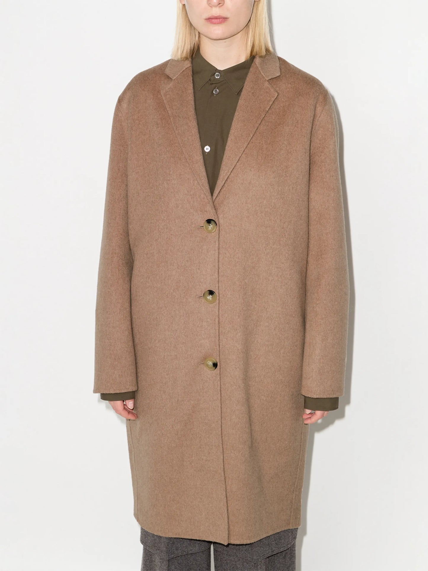 single-breasted wool coat