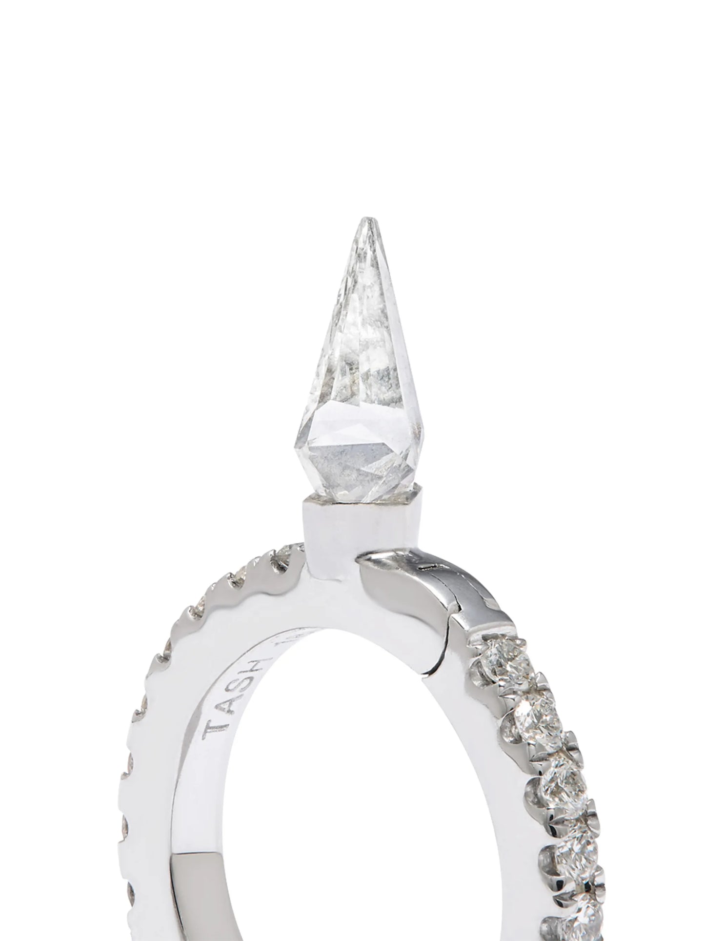 18kt white gold 8mm Short Spike earring