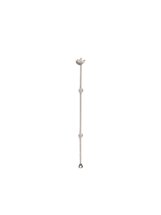 18kt white gold double scalloped diamond chain connecting charm