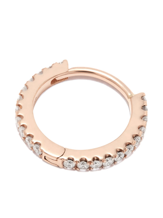 18kt rose gold eternity diamond single hoop earring