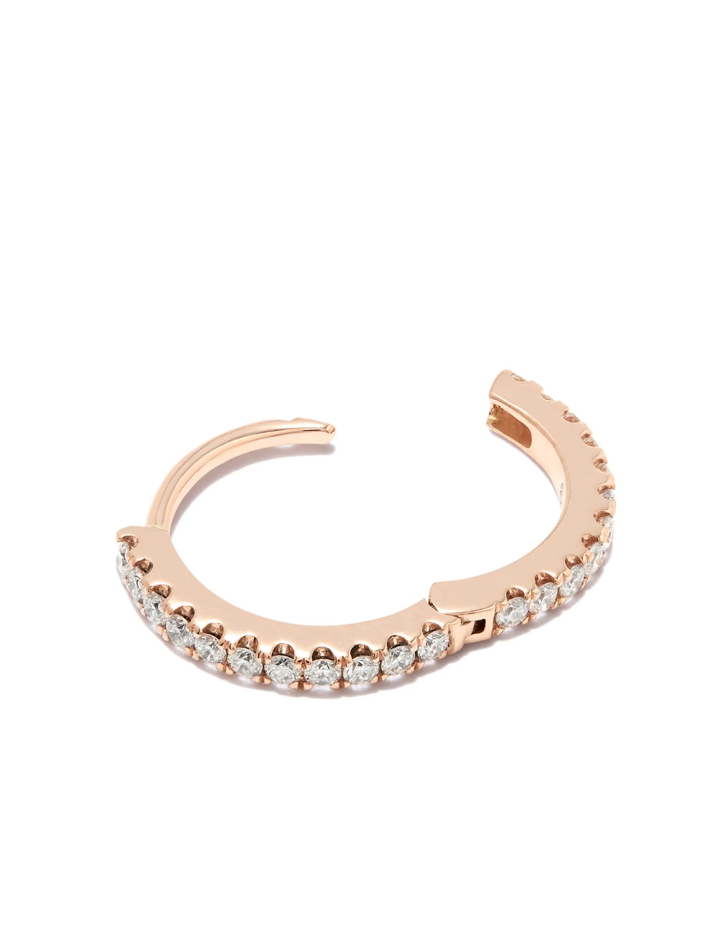 18kt rose gold eternity diamond single hoop earring