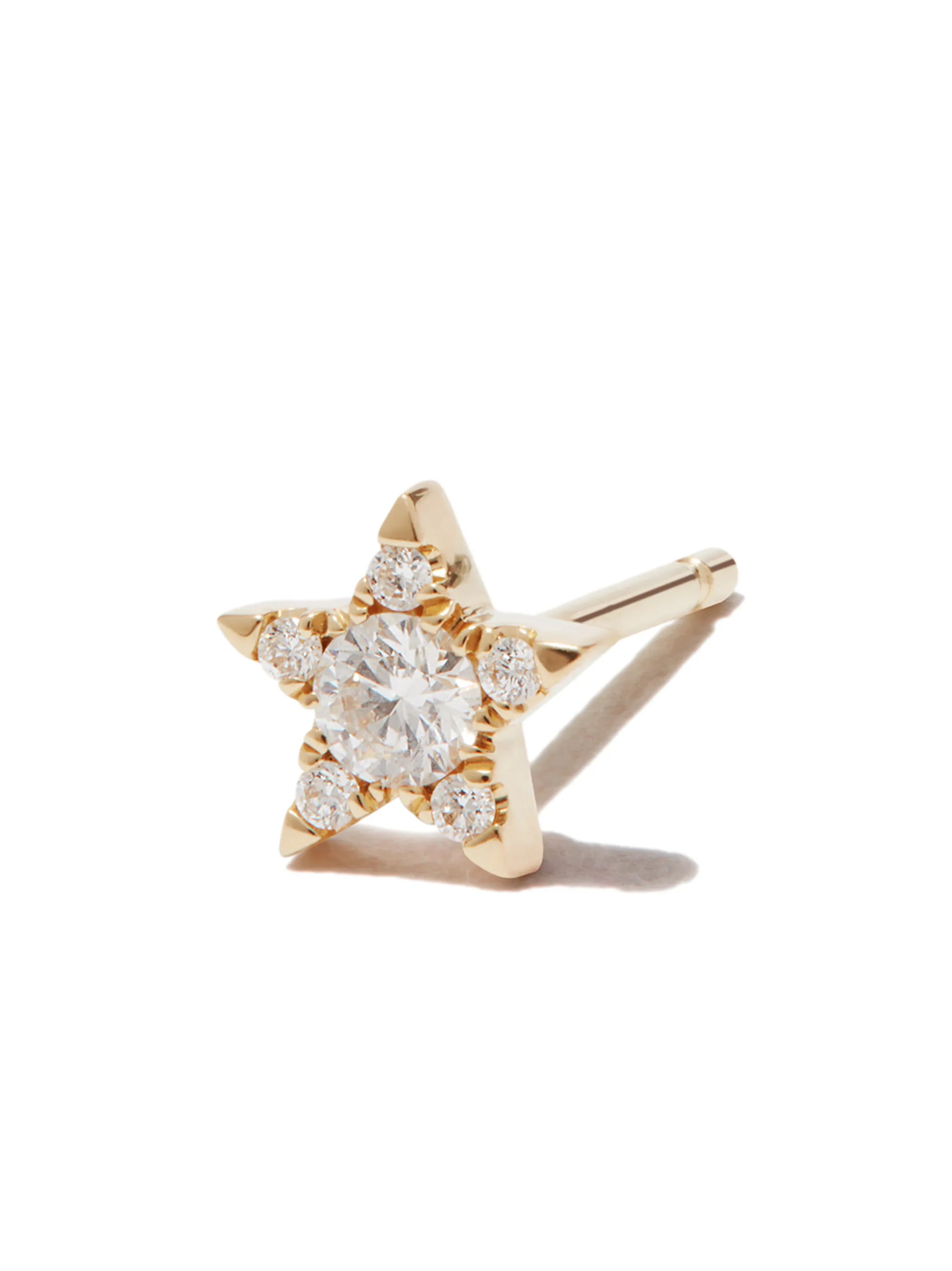 18kt yellow gold Star stud earring