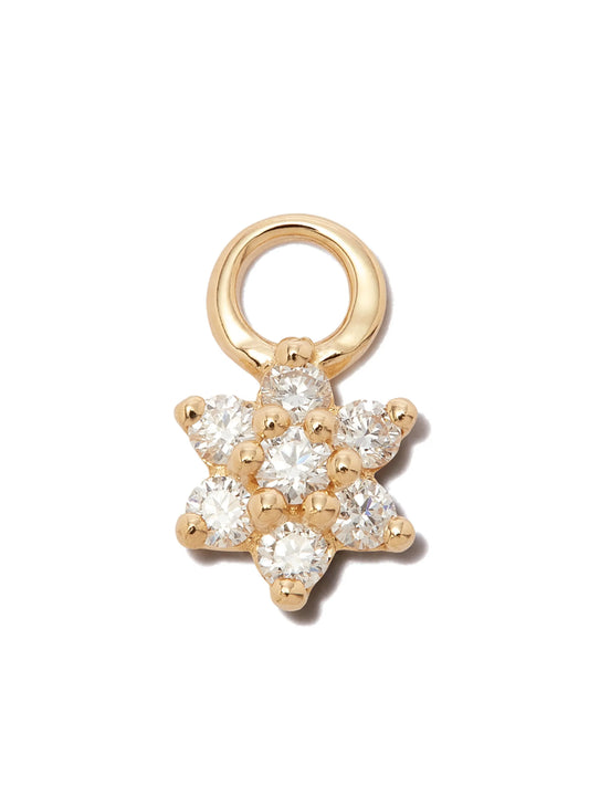 18kt yellow gold flower diamond charm