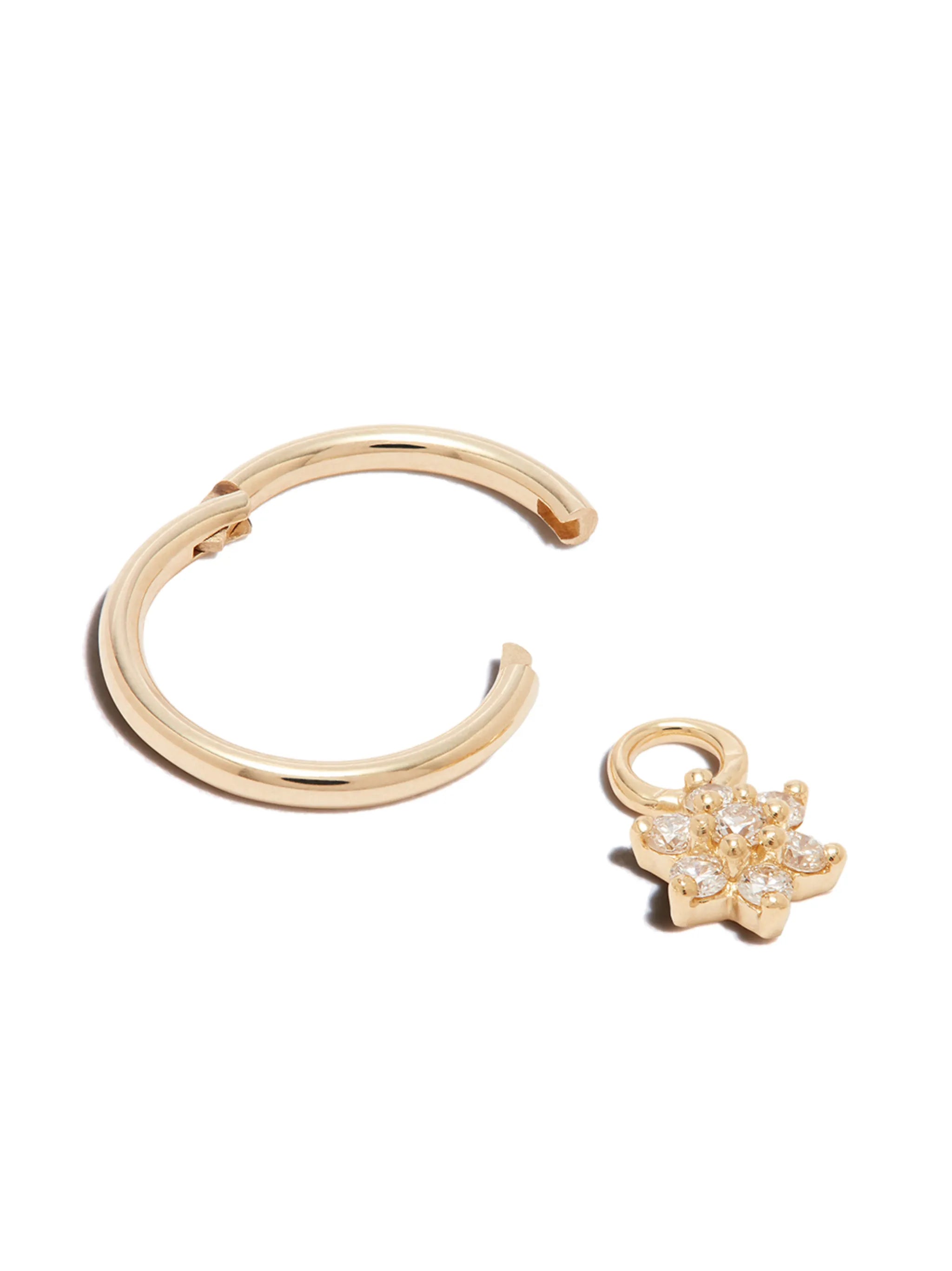 18kt yellow gold flower diamond charm