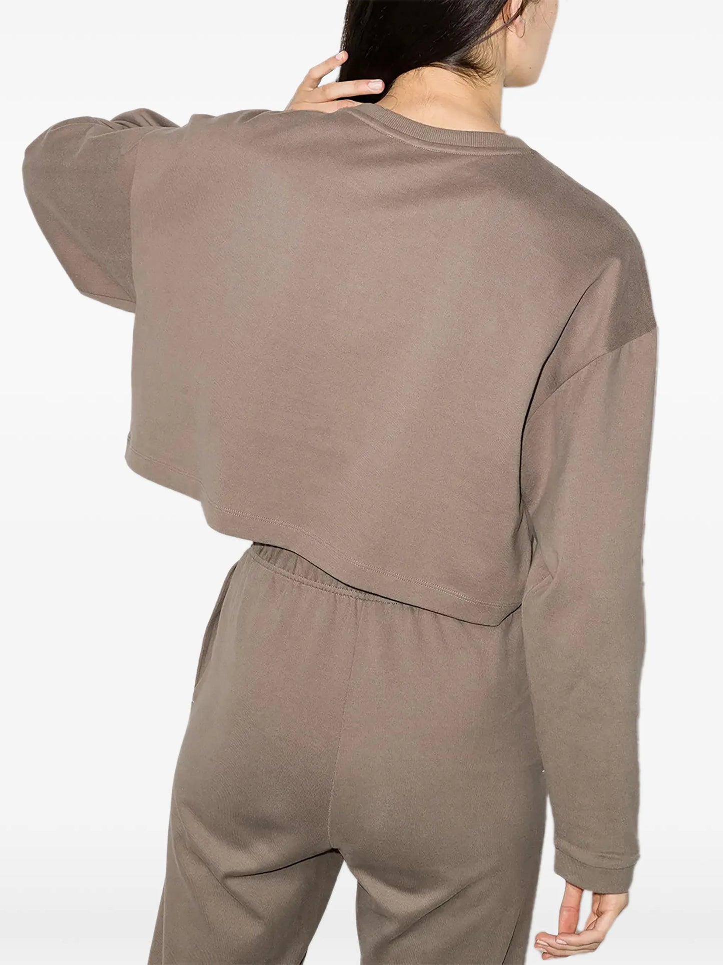 cropped crew neck sweatshirt