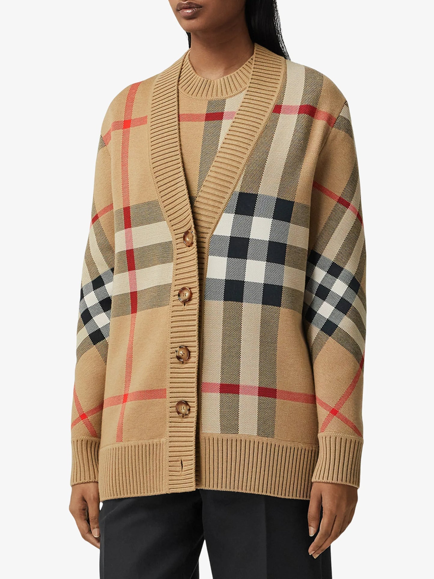Vintage Check V-neck cardigan