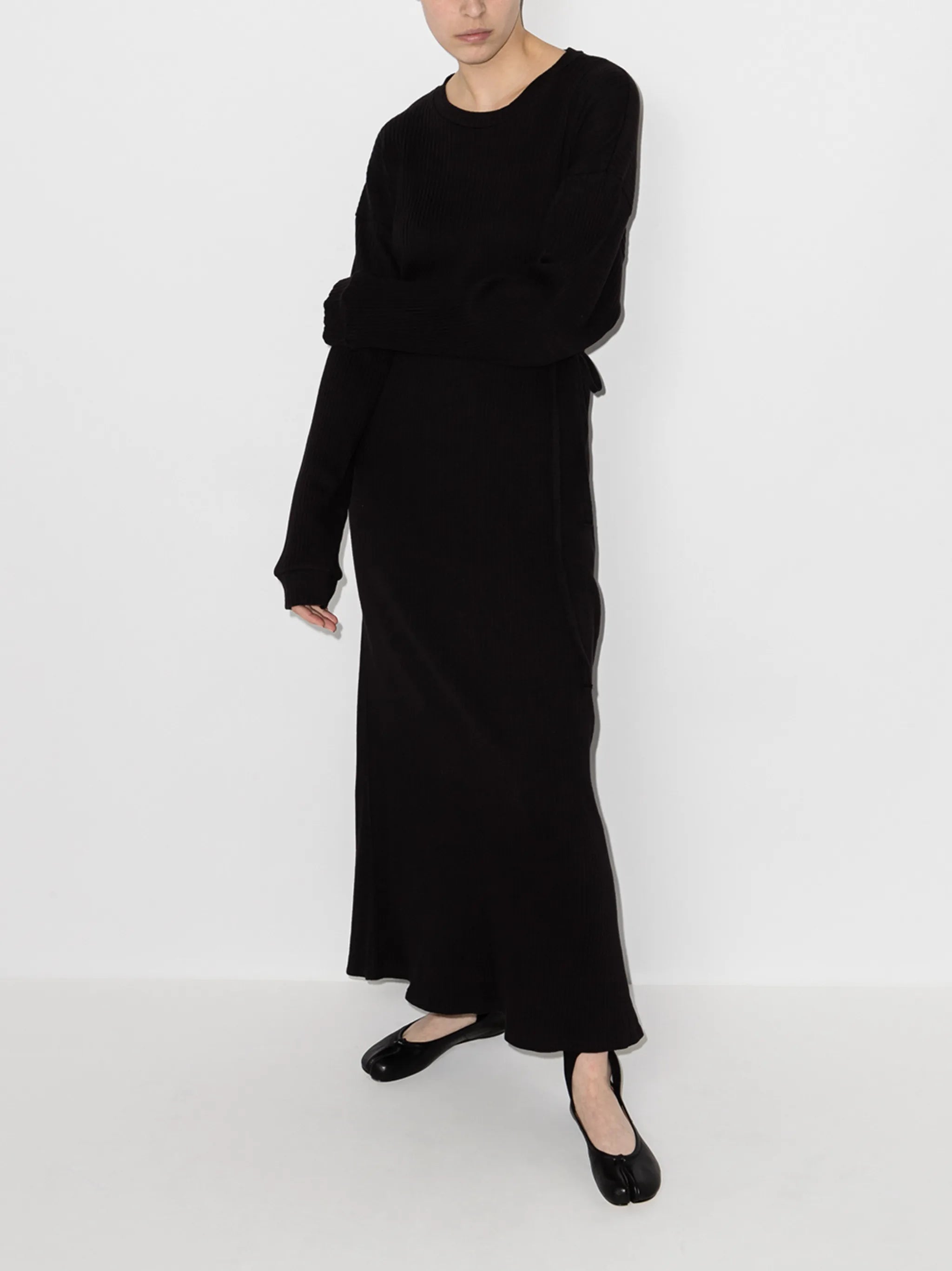 Shaw long sleeve robe dress