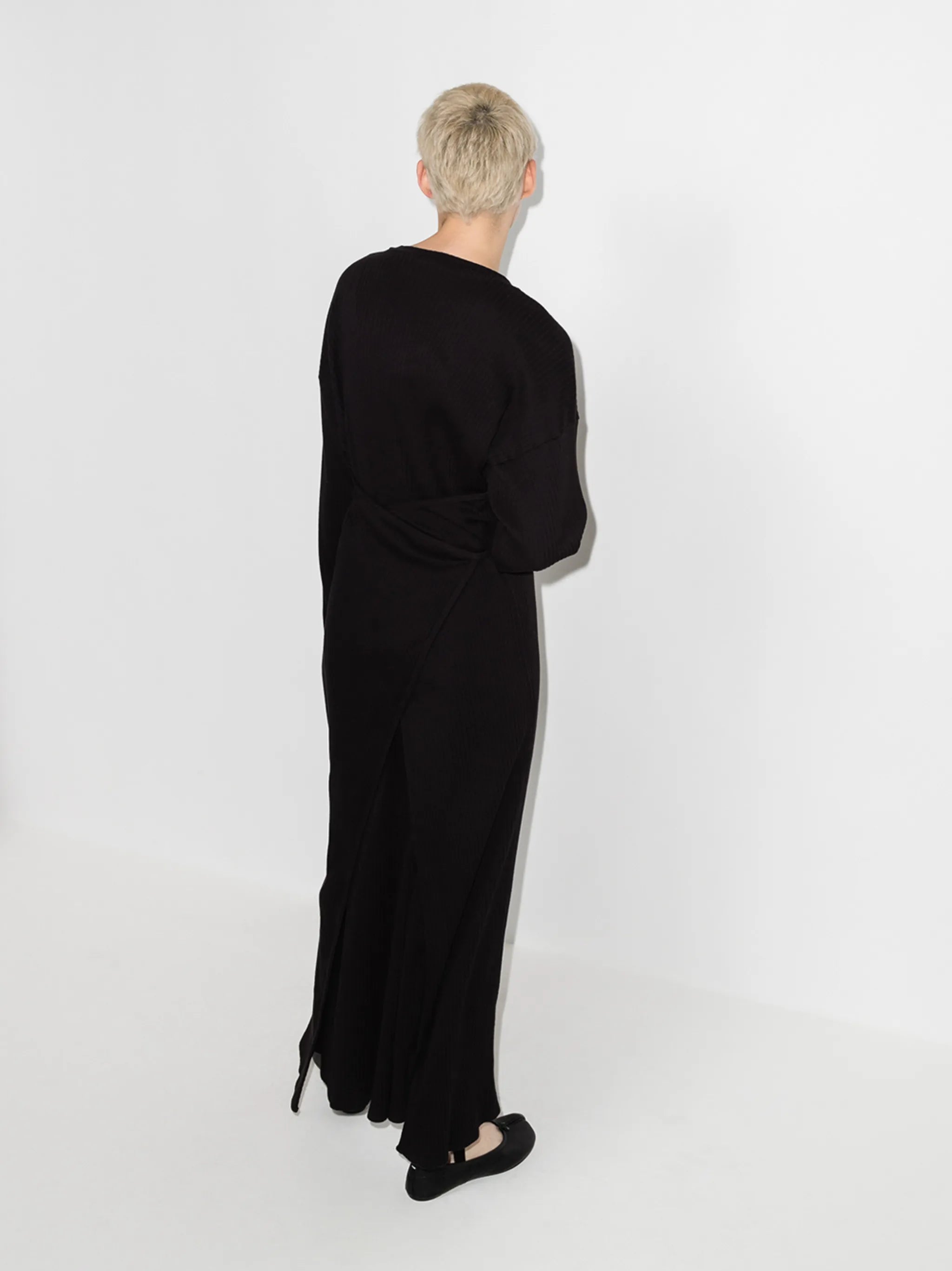 Shaw long sleeve robe dress