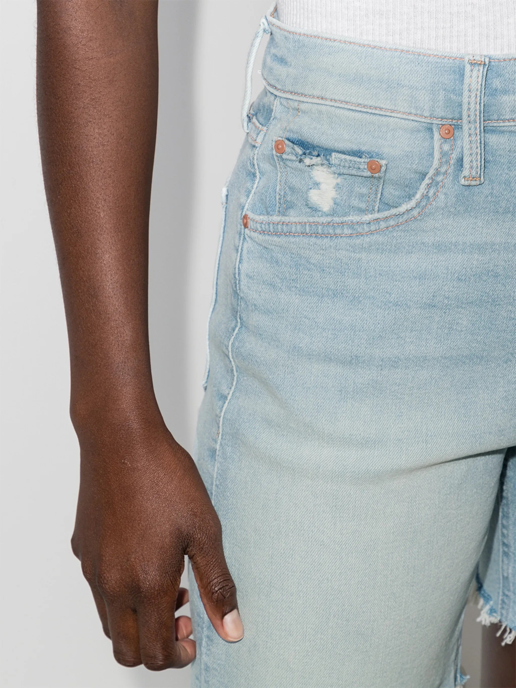 The Tripper frayed-edge denim shorts