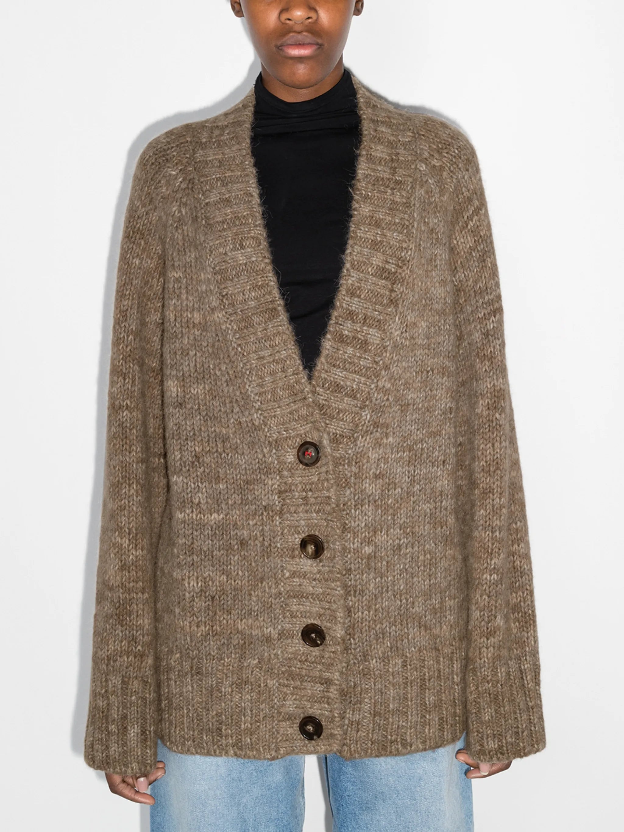 oversized mélange cardigan