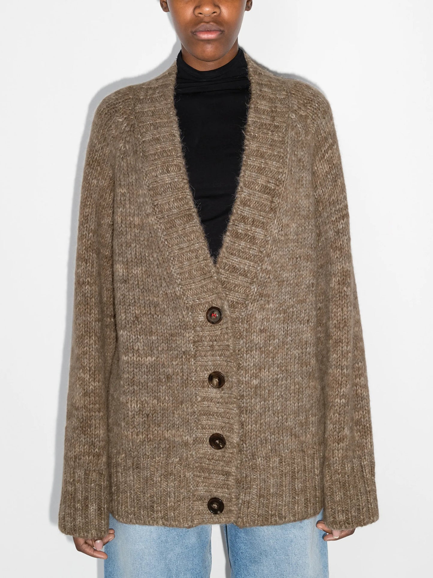 oversized mélange cardigan