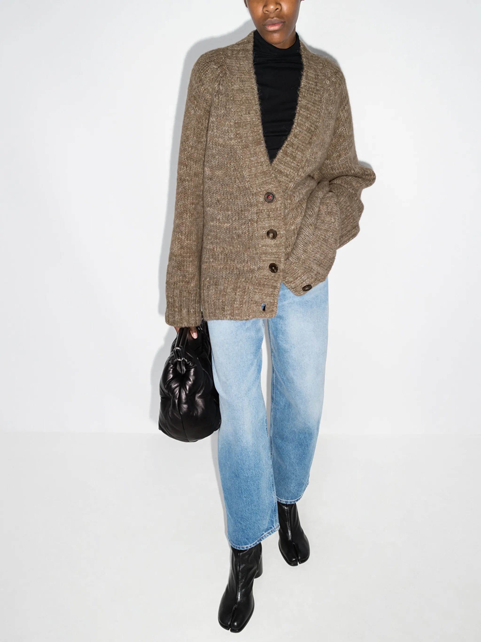 oversized mélange cardigan