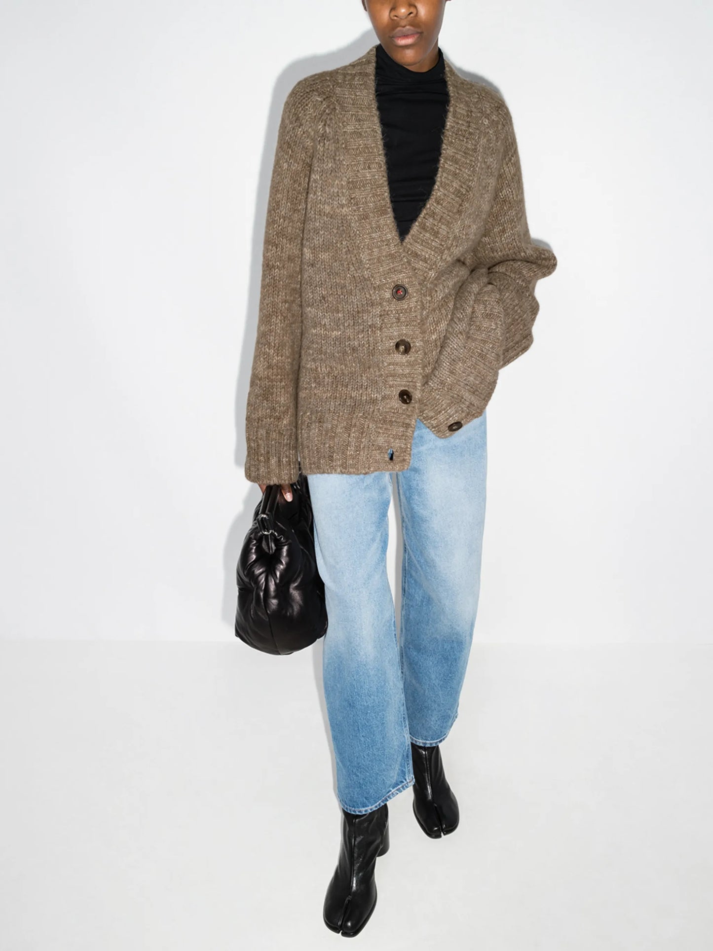 oversized mélange cardigan