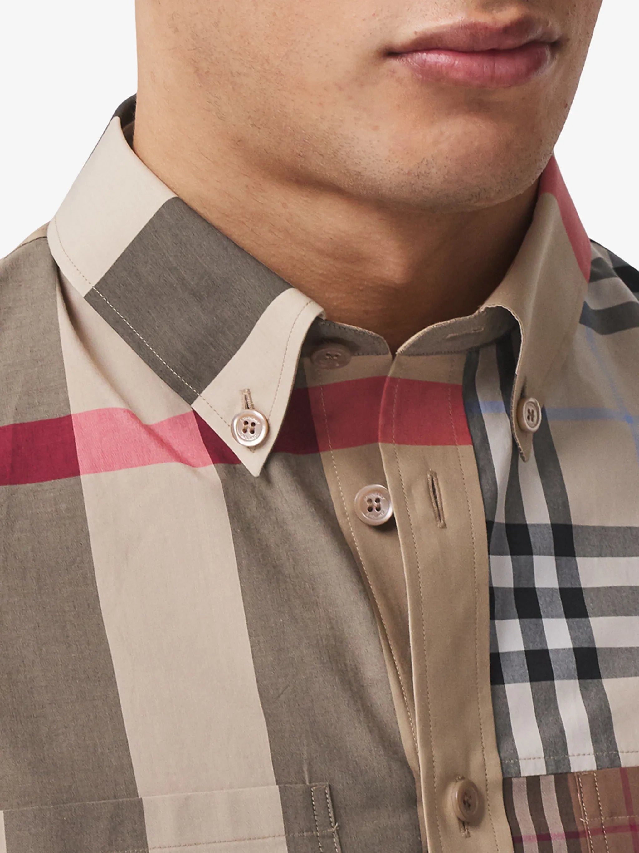 Contrast Check button-down shirt