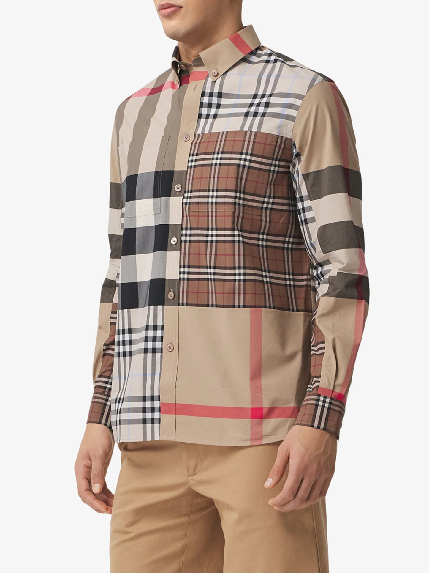Contrast Check button-down shirt