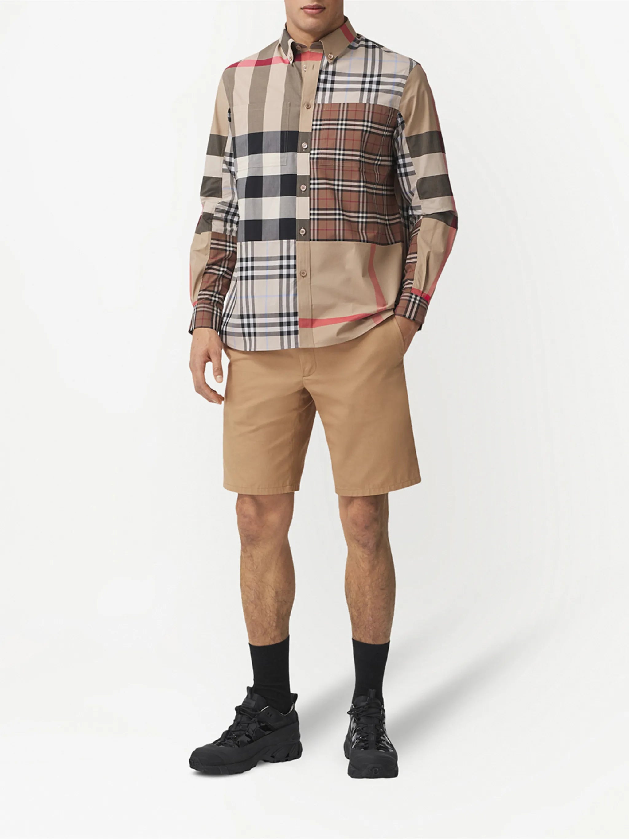 Contrast Check button-down shirt