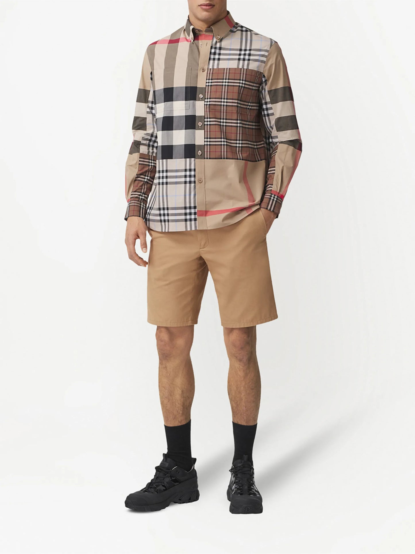 Contrast Check button-down shirt
