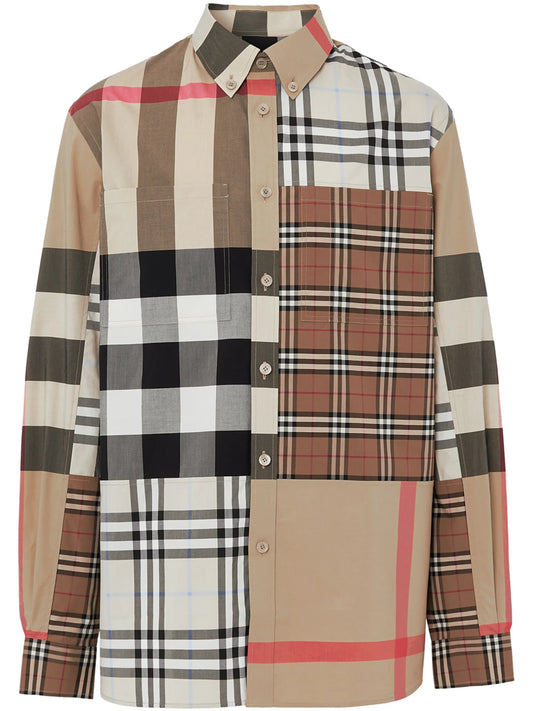 Contrast Check button-down shirt