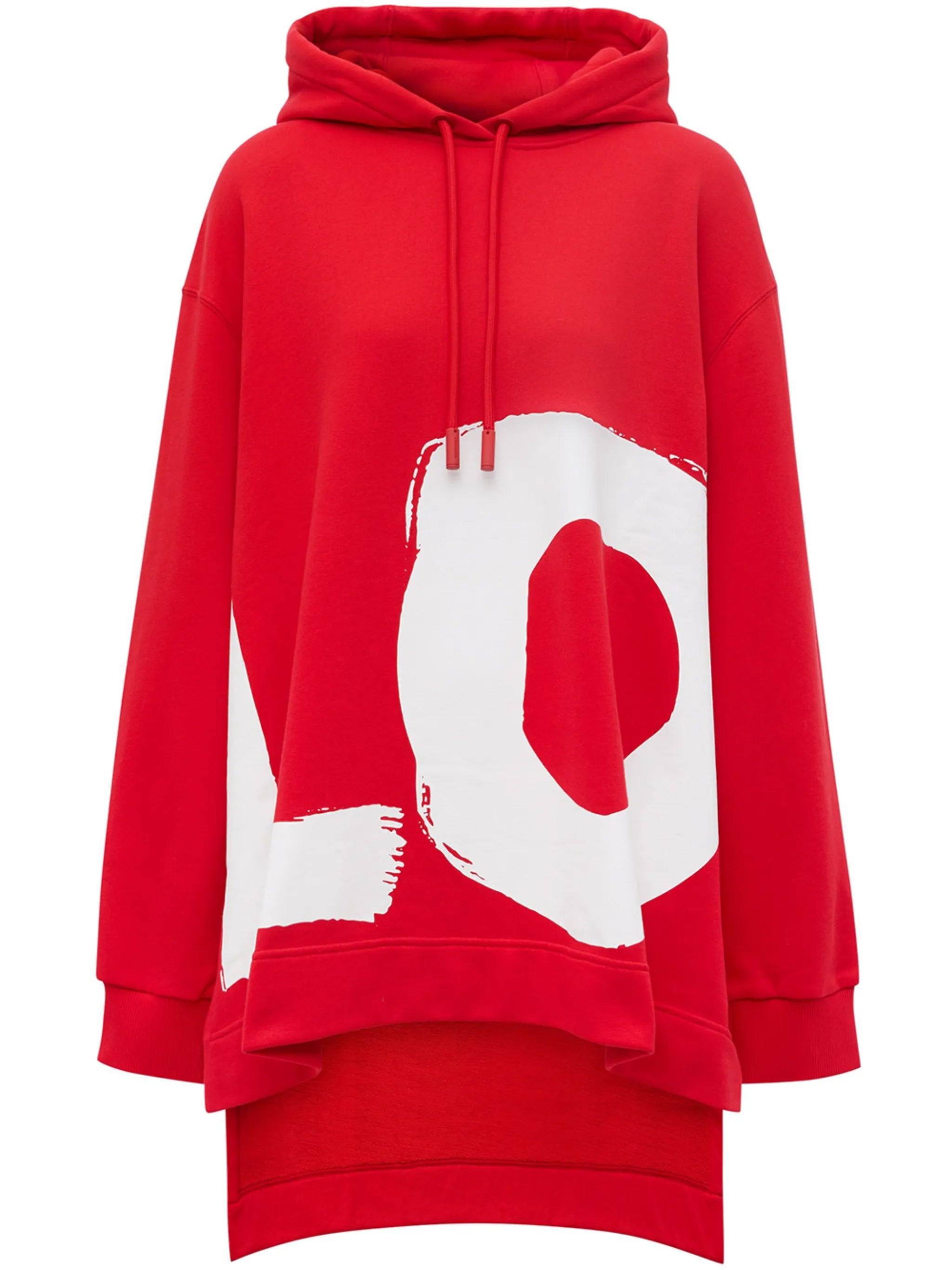 love-print oversized cotton hoodie