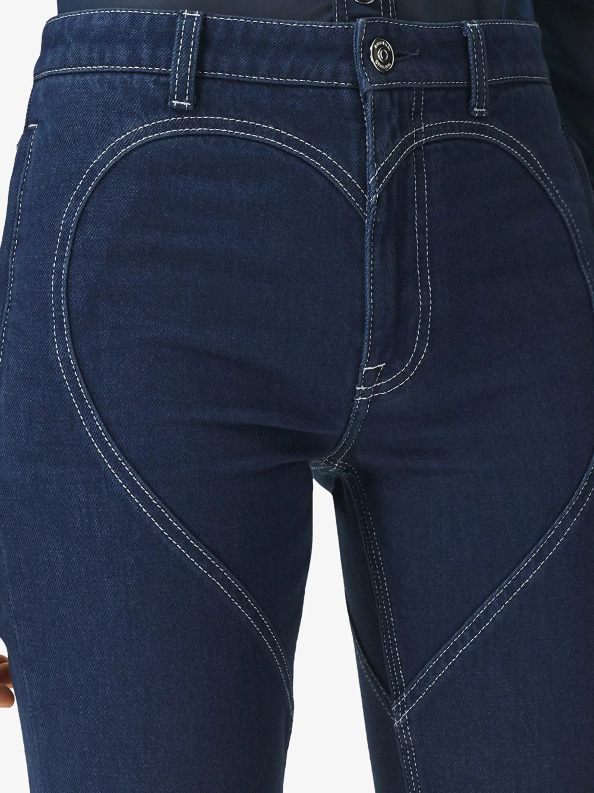 high-rise heart-motif skinny jeans