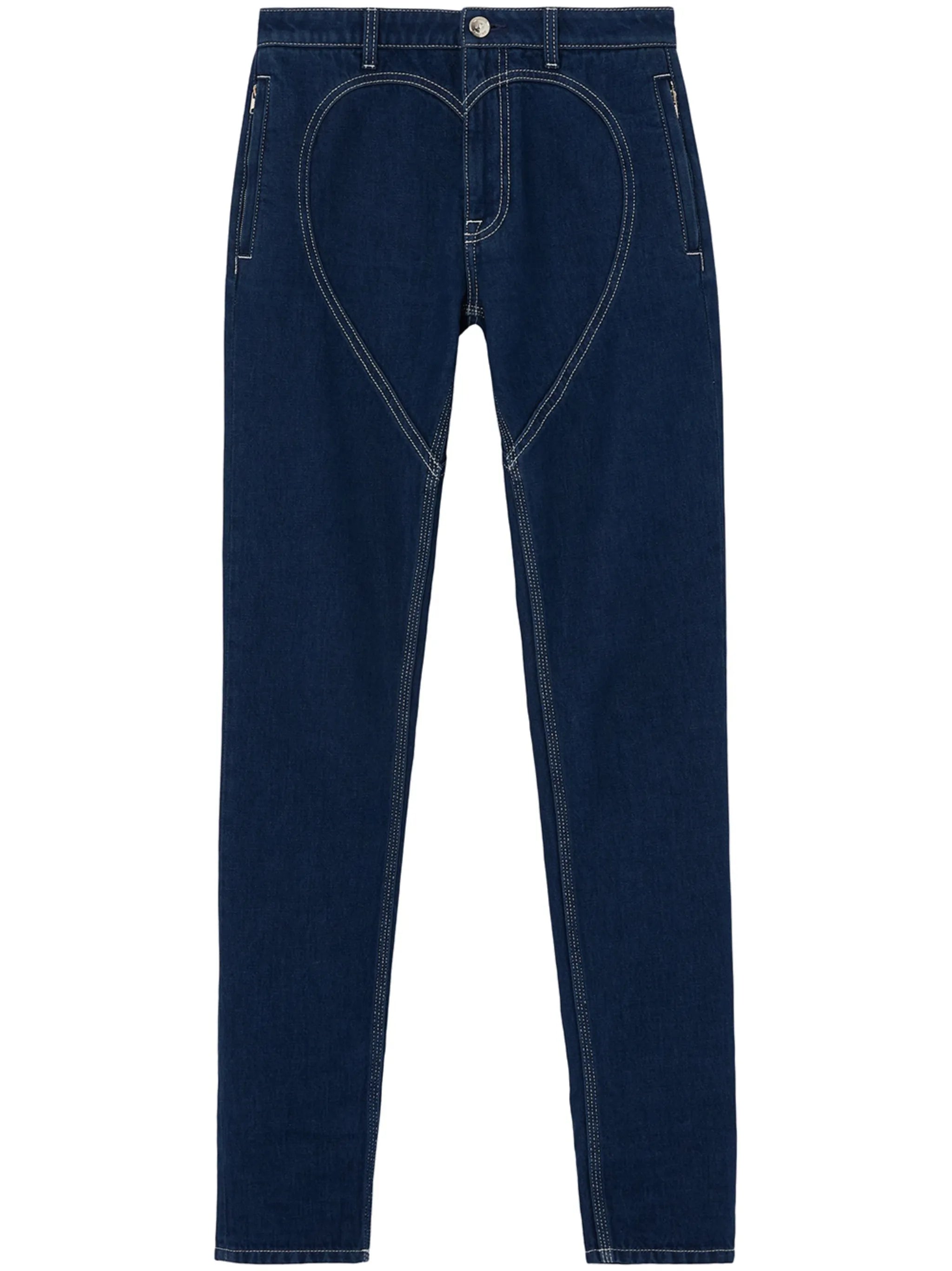 high-rise heart-motif skinny jeans