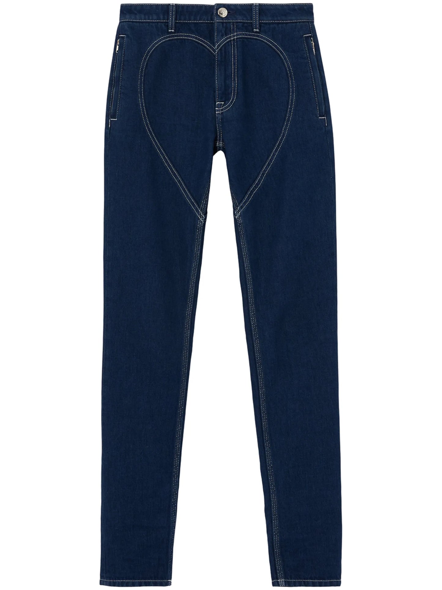 high-rise heart-motif skinny jeans