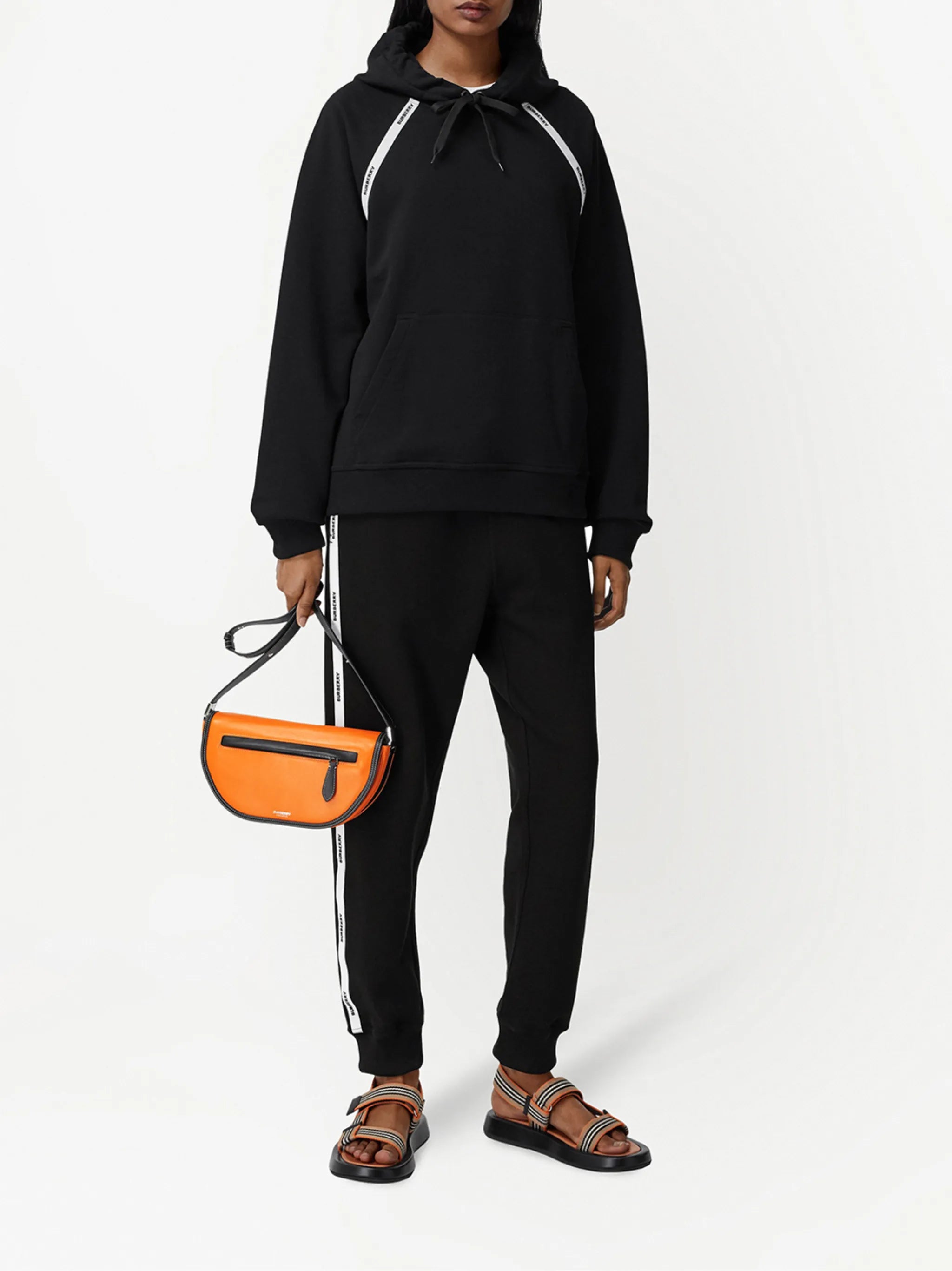 logo-tape track pants