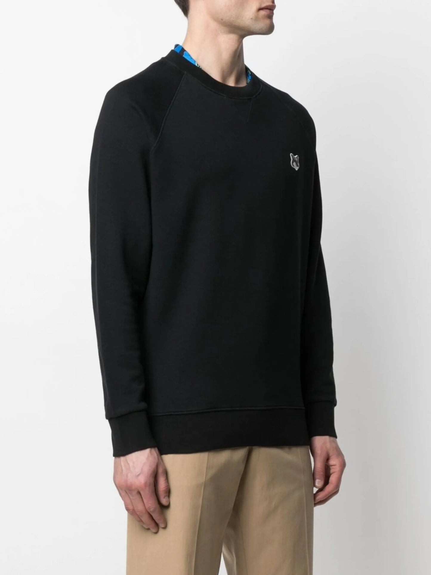 fox-patch cotton sweatshirt