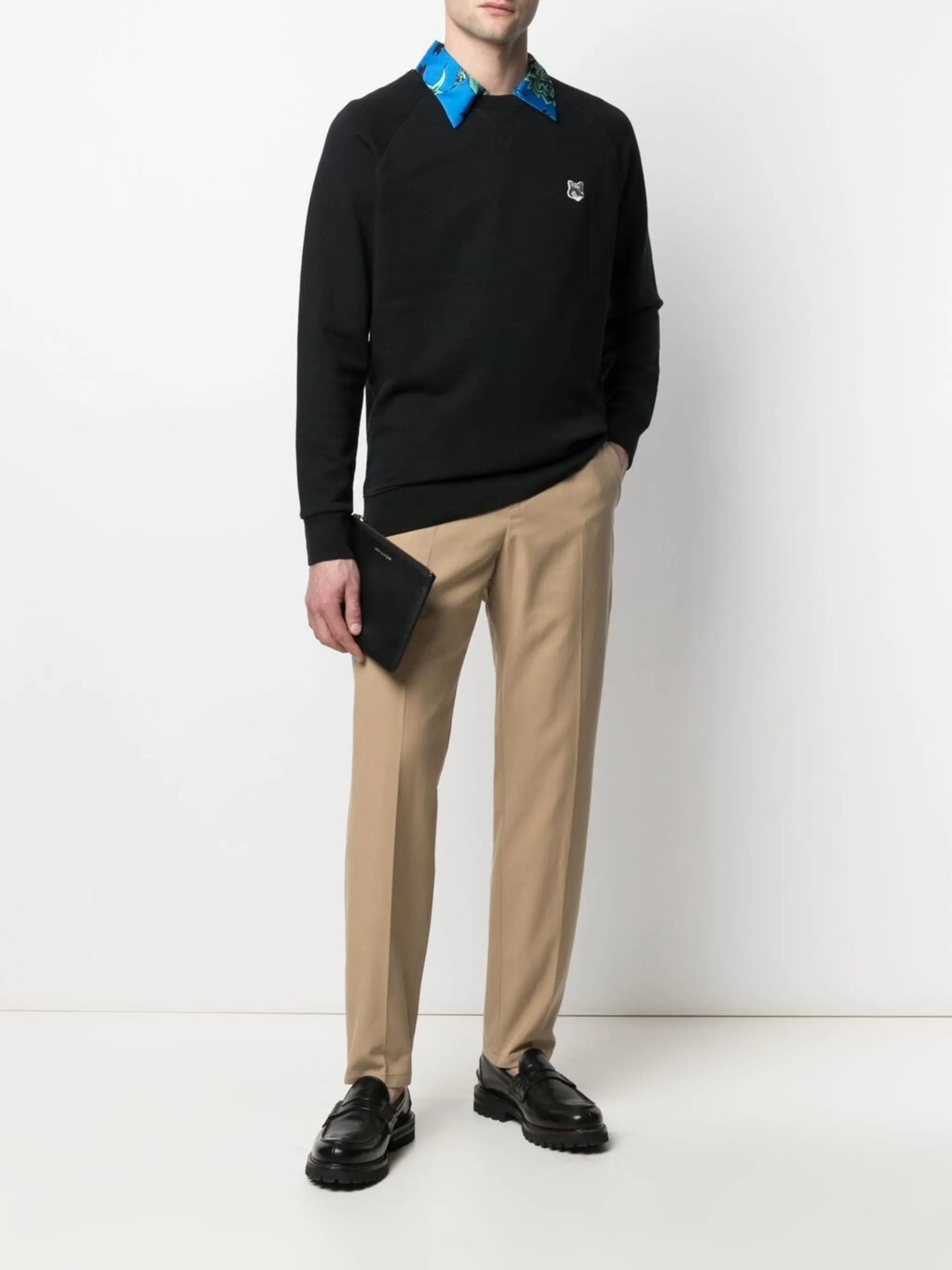 fox-patch cotton sweatshirt