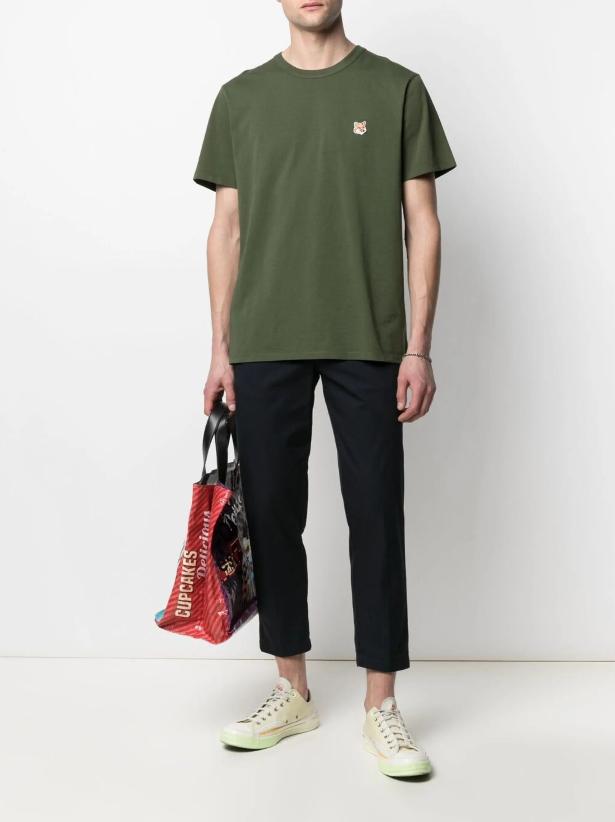 fox-patch cotton T-shirt