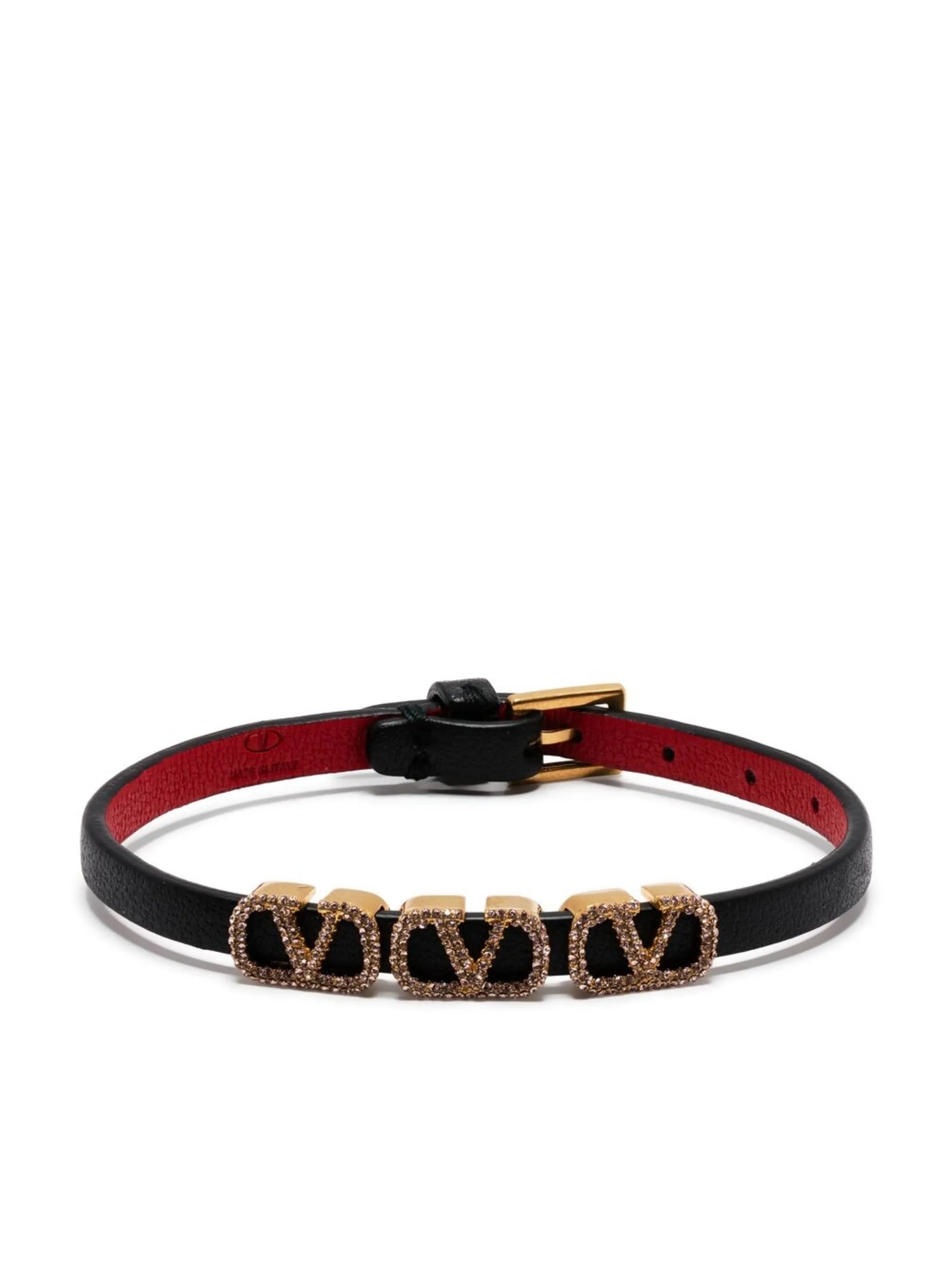 v-logo signature leather bracelet