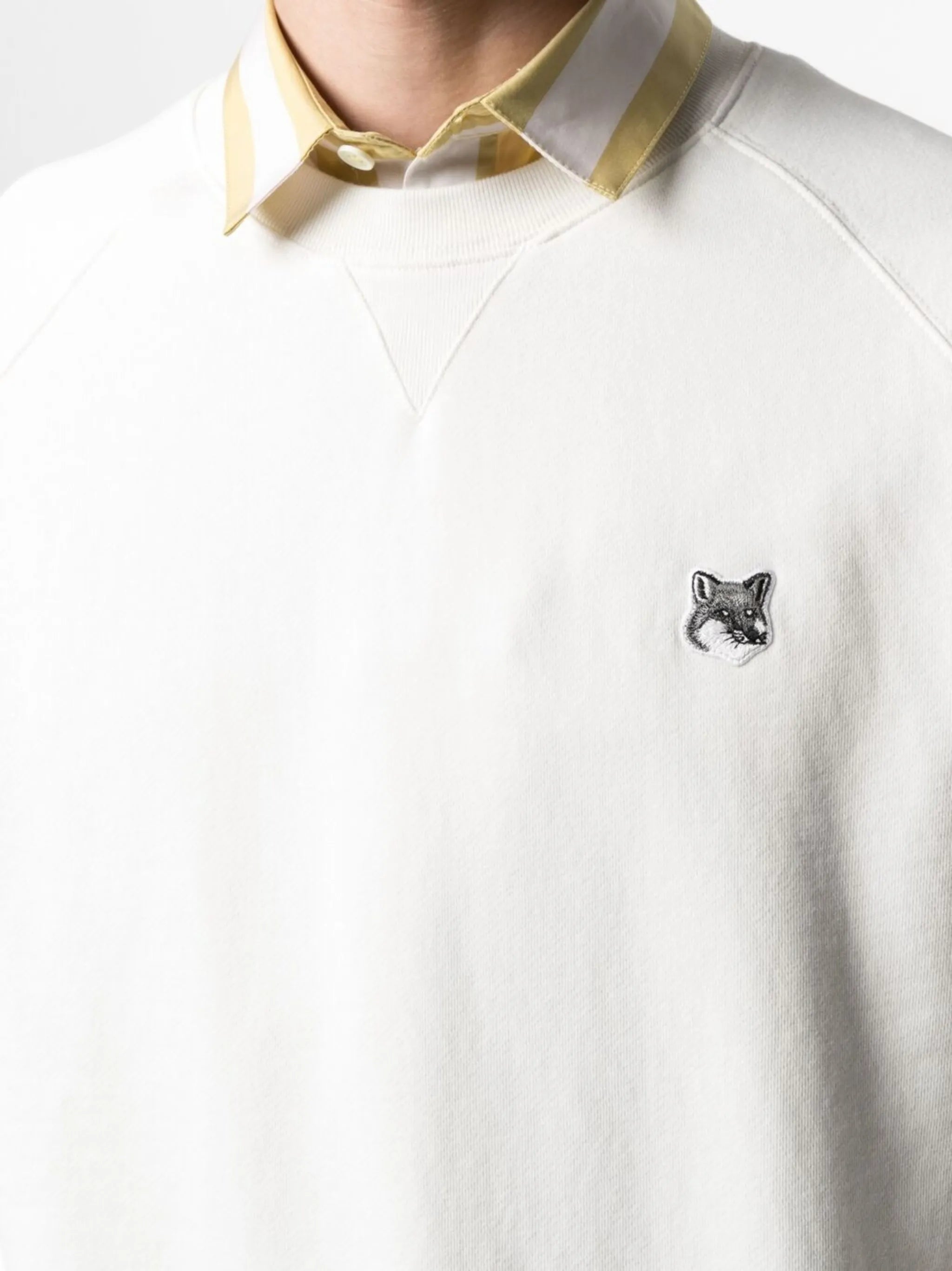 fox-patch cotton sweatshirt
