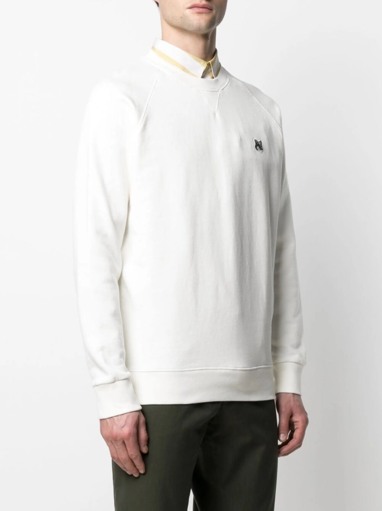 fox-patch cotton sweatshirt